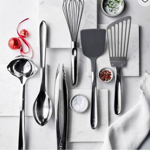 All-Clad Polished Stainless Steel Solid Spoon - Picture 2 of 8